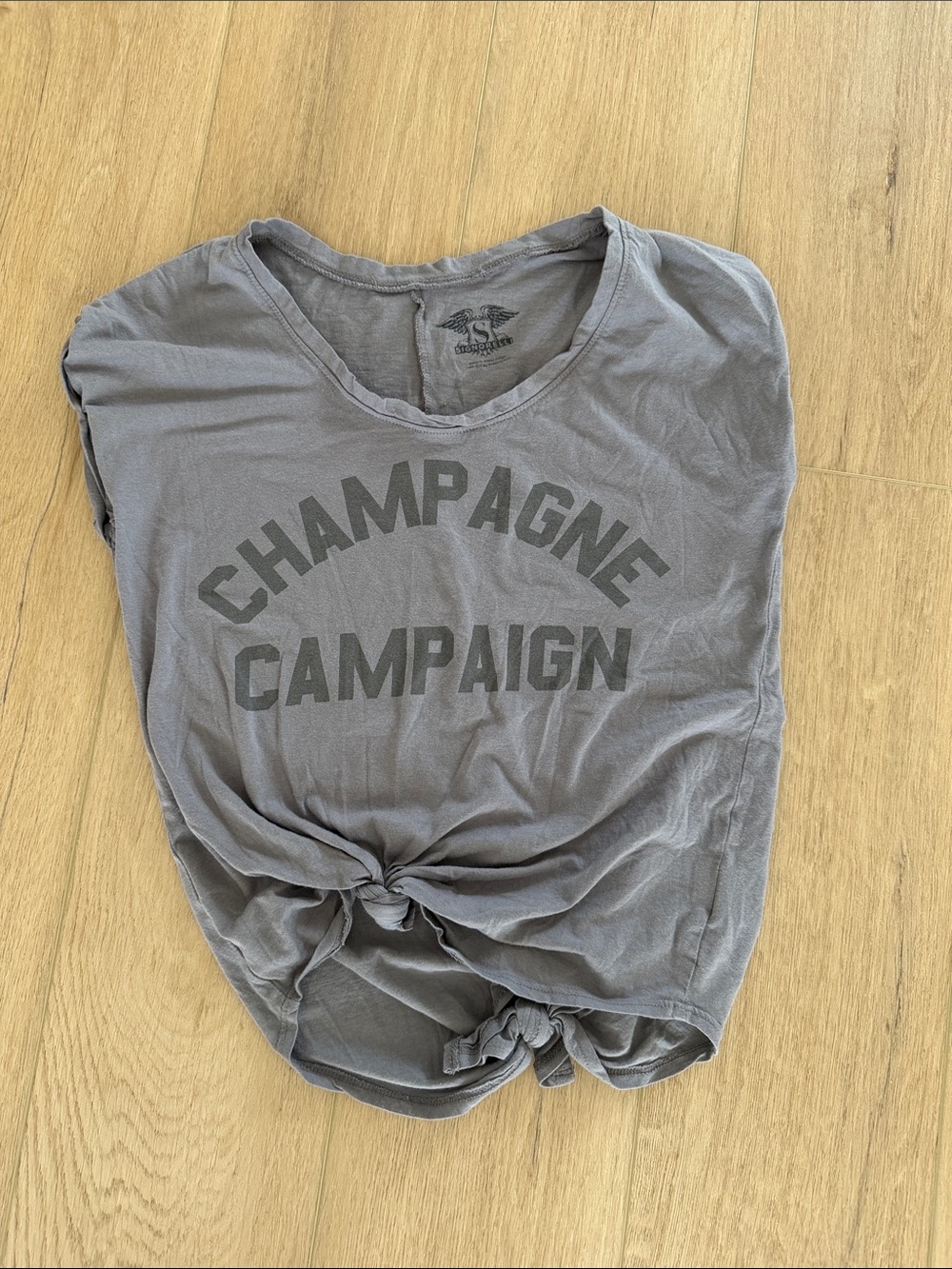 Signorelli Grey 'Champagne Campaign' Knot Front Tank